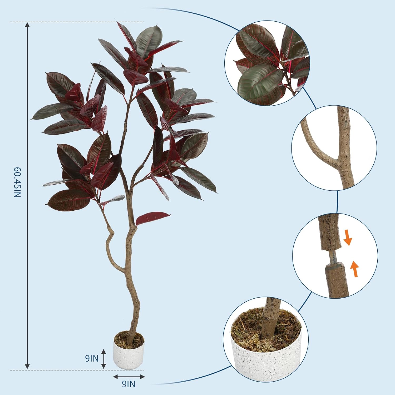 Artificial Fiddle Leaf Fig Tre - Ficus Lyrata Tree 리뷰 및 가격