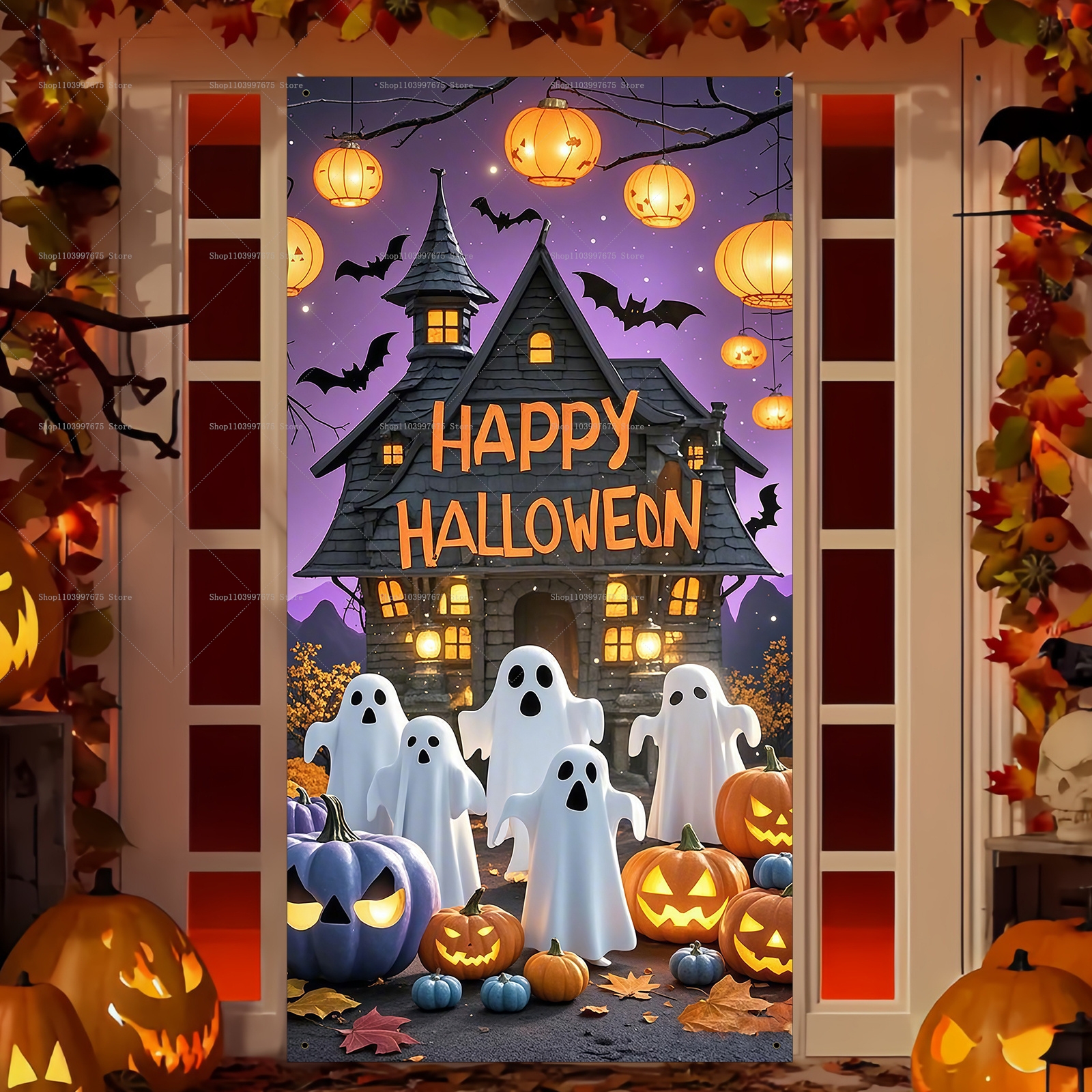 Happy Halloween Door Banner Ev - Spider Plant Hanging 리뷰 및 가격