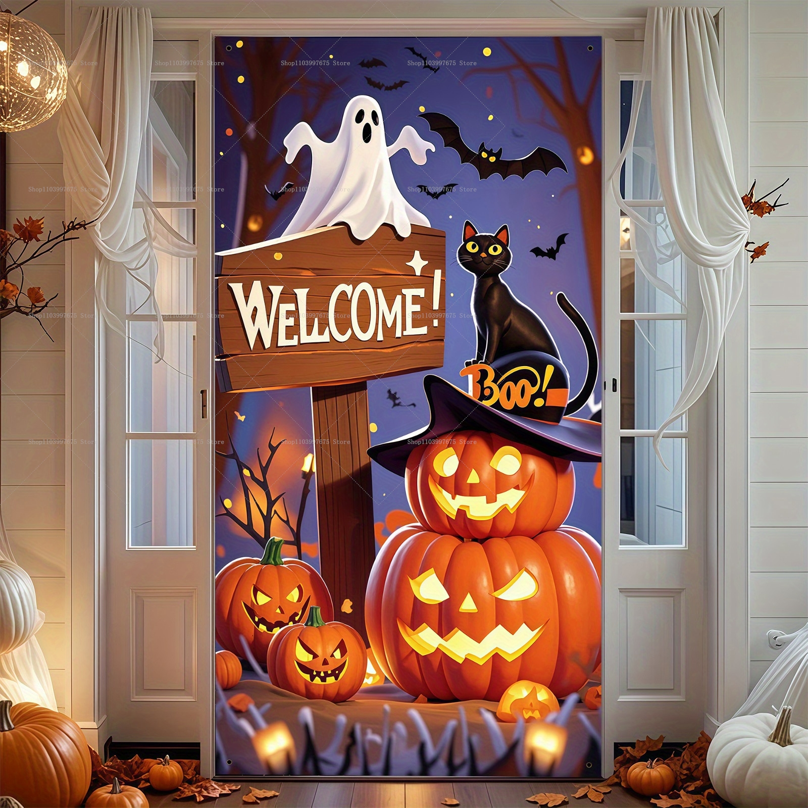 Happy Halloween Door Banner Ev - Spider Plant Hanging 리뷰 및 가격