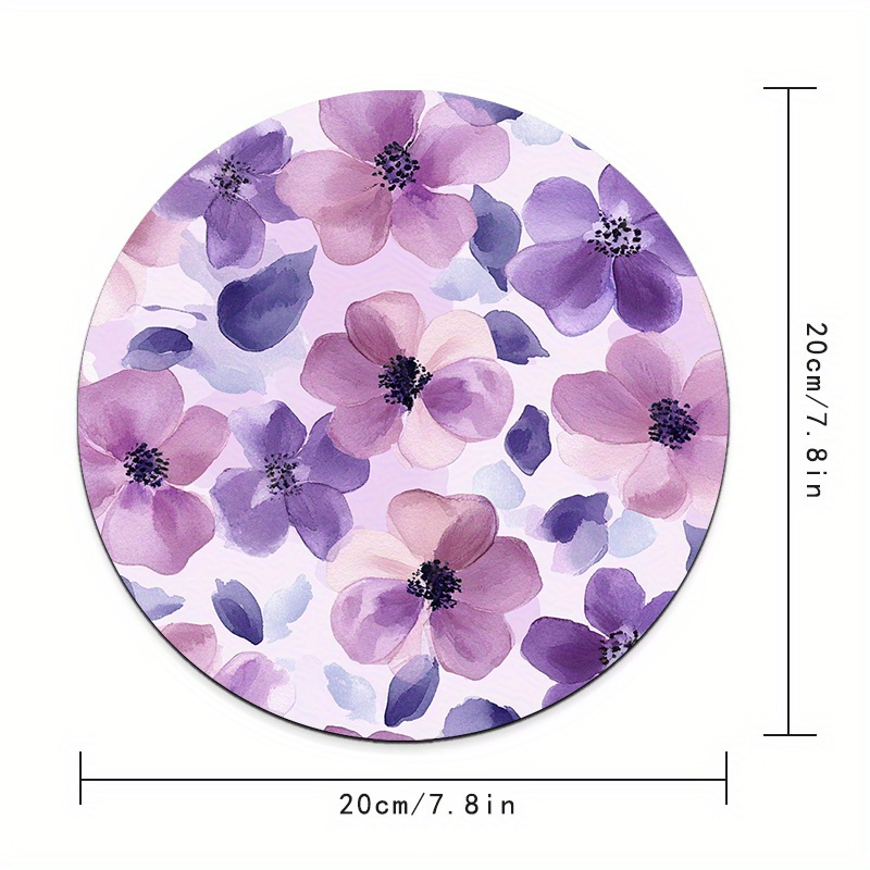 1pc Purple Floral Round Mouse  - Tradescantia Purple 리뷰 및 가격