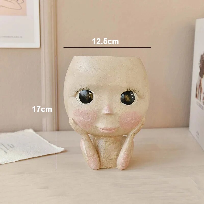 Girls Face Head Flower Planter - Echeveria Succulent 리뷰 및 가격