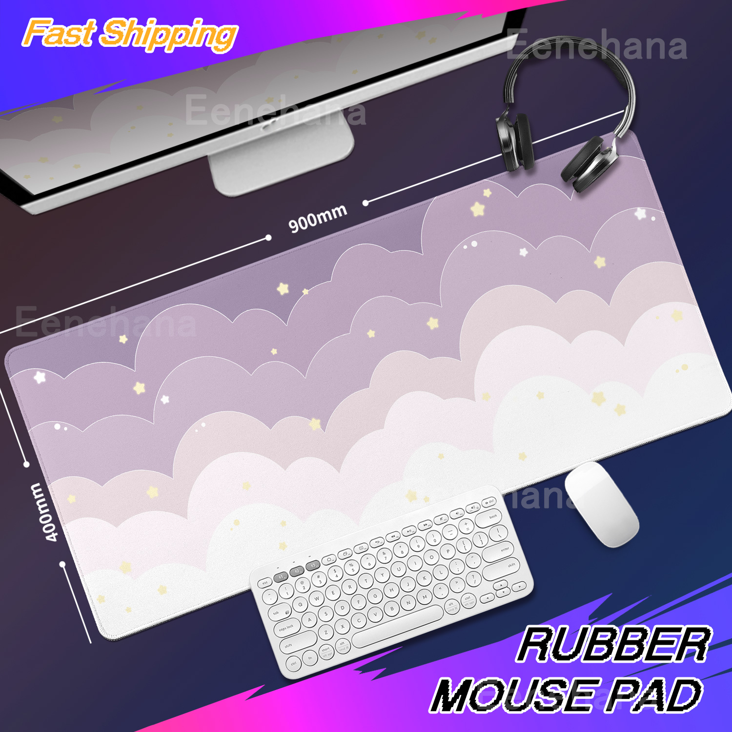 Light Blue Pink Clouds Desk Ma - Tradescantia Purple 리뷰 및 가격